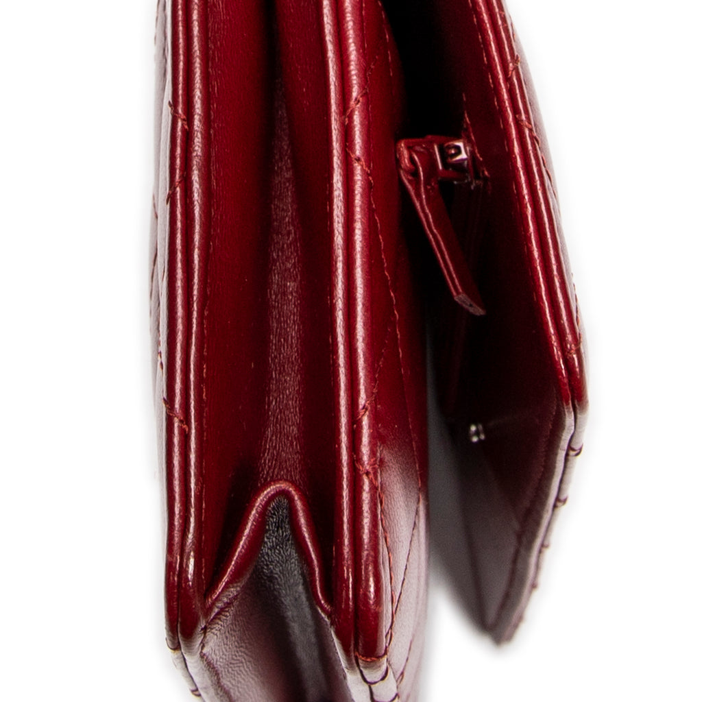 Shoulder Bag Classic Wallet on Chain Red Quilted Lambskin Leather