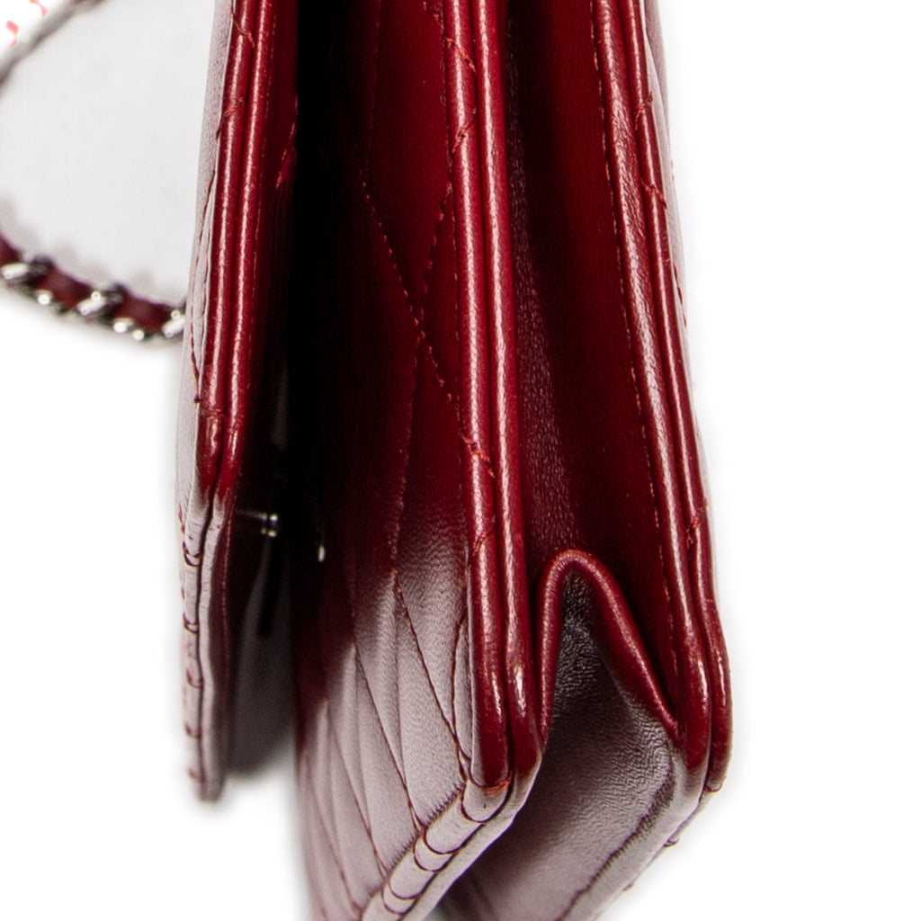 Shoulder Bag Classic Wallet on Chain Red Quilted Lambskin Leather