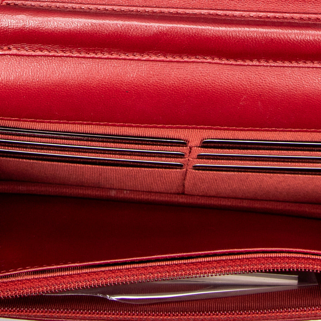Shoulder Bag Classic Wallet on Chain Red Quilted Lambskin Leather