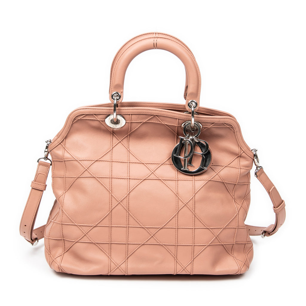 Shoulder Bag Medium Granville Tote Light Pink Cannage Quilted Leather