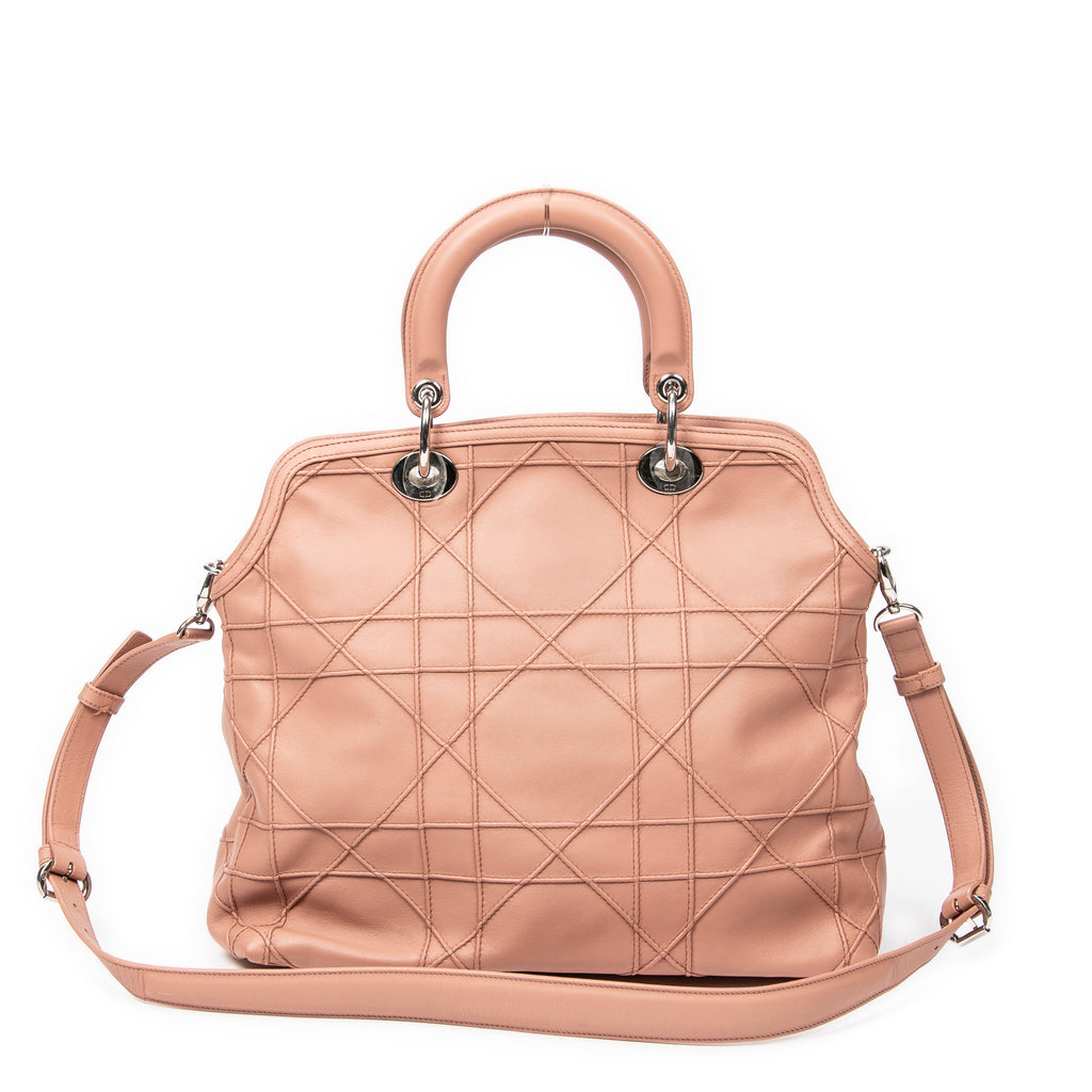 Shoulder Bag Medium Granville Tote Light Pink Cannage Quilted Leather