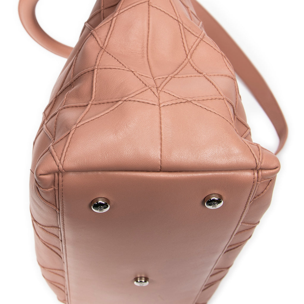 Shoulder Bag Medium Granville Tote Light Pink Cannage Quilted Leather