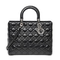 Shoulder Bag Large Lady Dior Zip Black Cannage Lambskin Leather