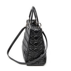 Shoulder Bag Large Lady Dior Zip Black Cannage Lambskin Leather