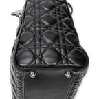 Shoulder Bag Large Lady Dior Zip Black Cannage Lambskin Leather