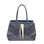 Bolso de hombro Bellechasse Biaude PM Lona revestida Goyardine azul marino
