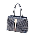 Bolso de hombro Bellechasse Biaude PM Lona revestida Goyardine azul marino