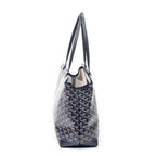 Bolso de hombro Bellechasse Biaude PM Lona revestida Goyardine azul marino