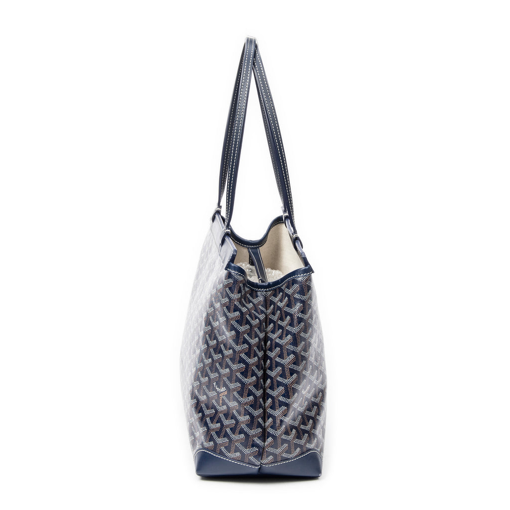 Bolso de hombro Bellechasse Biaude PM Lona revestida Goyardine azul marino