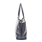 Bolso de hombro Bellechasse Biaude PM Lona revestida Goyardine azul marino