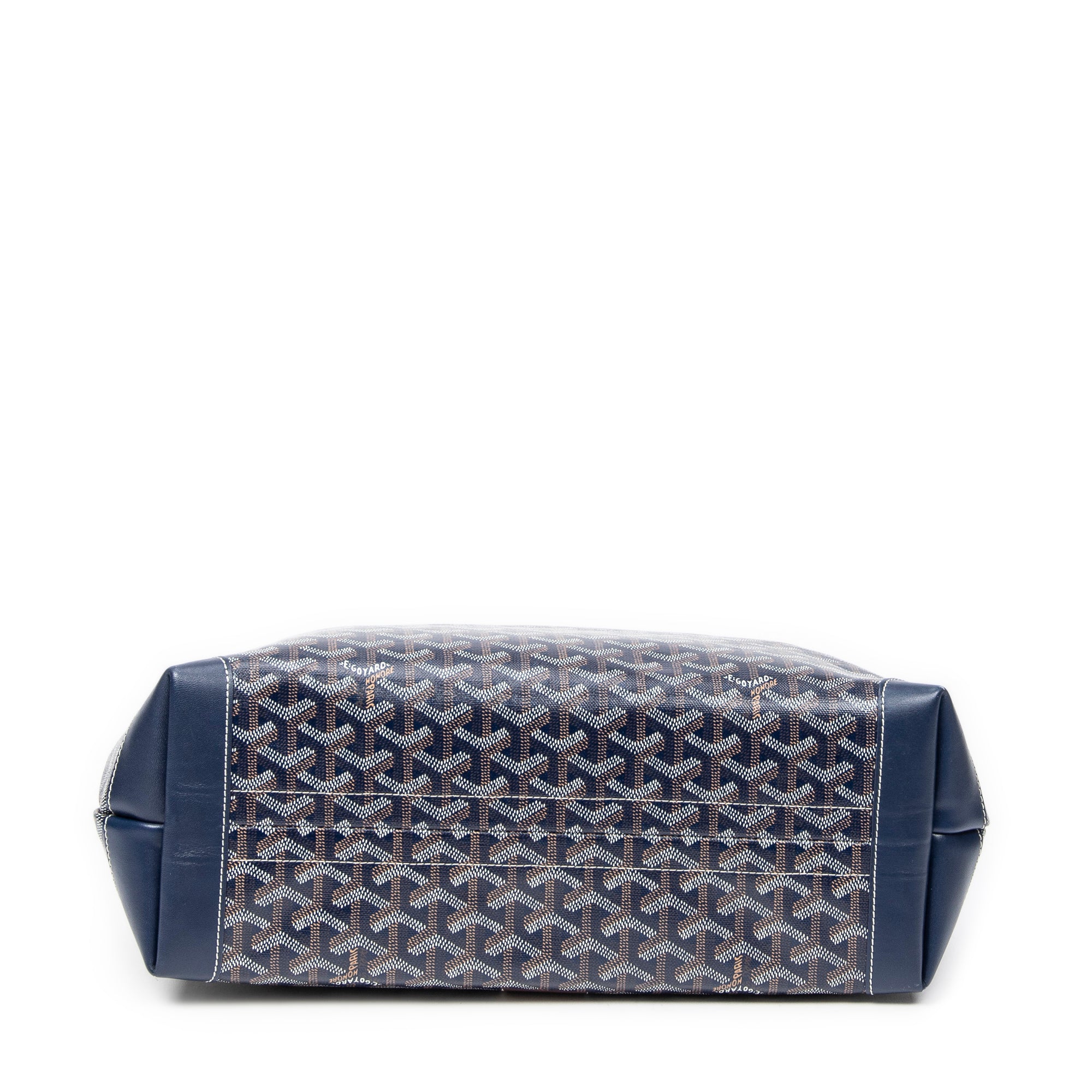 Bolso de hombro Bellechasse Biaude PM Lona revestida Goyardine azul marino