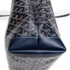 Bolso de hombro Bellechasse Biaude PM Lona revestida Goyardine azul marino