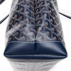 Bolso de hombro Bellechasse Biaude PM Lona revestida Goyardine azul marino