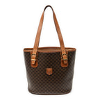 Handbag Vintage Bucket Tote Brown Macadam Coated Canvas