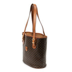 Handbag Vintage Bucket Tote Brown Macadam Coated Canvas