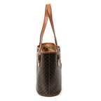 Handbag Vintage Bucket Tote Brown Macadam Coated Canvas