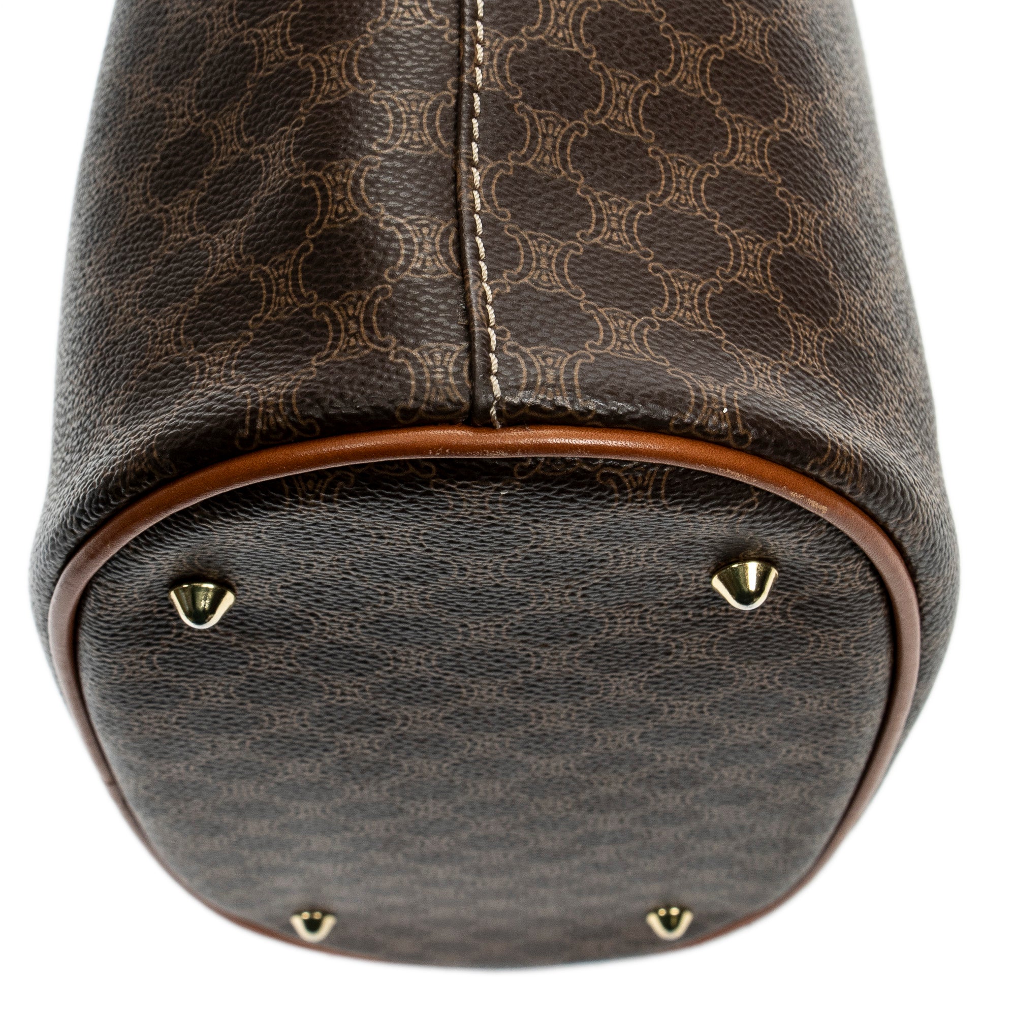 Handbag Vintage Bucket Tote Brown Macadam Coated Canvas