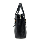 Shoulder Bag Square Open Tote Black Zucchino Spalmati Coated Canvas