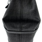 Shoulder Bag Square Open Tote Black Zucchino Spalmati Coated Canvas