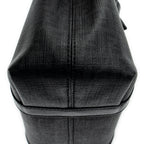 Shoulder Bag Square Open Tote Black Zucchino Spalmati Coated Canvas