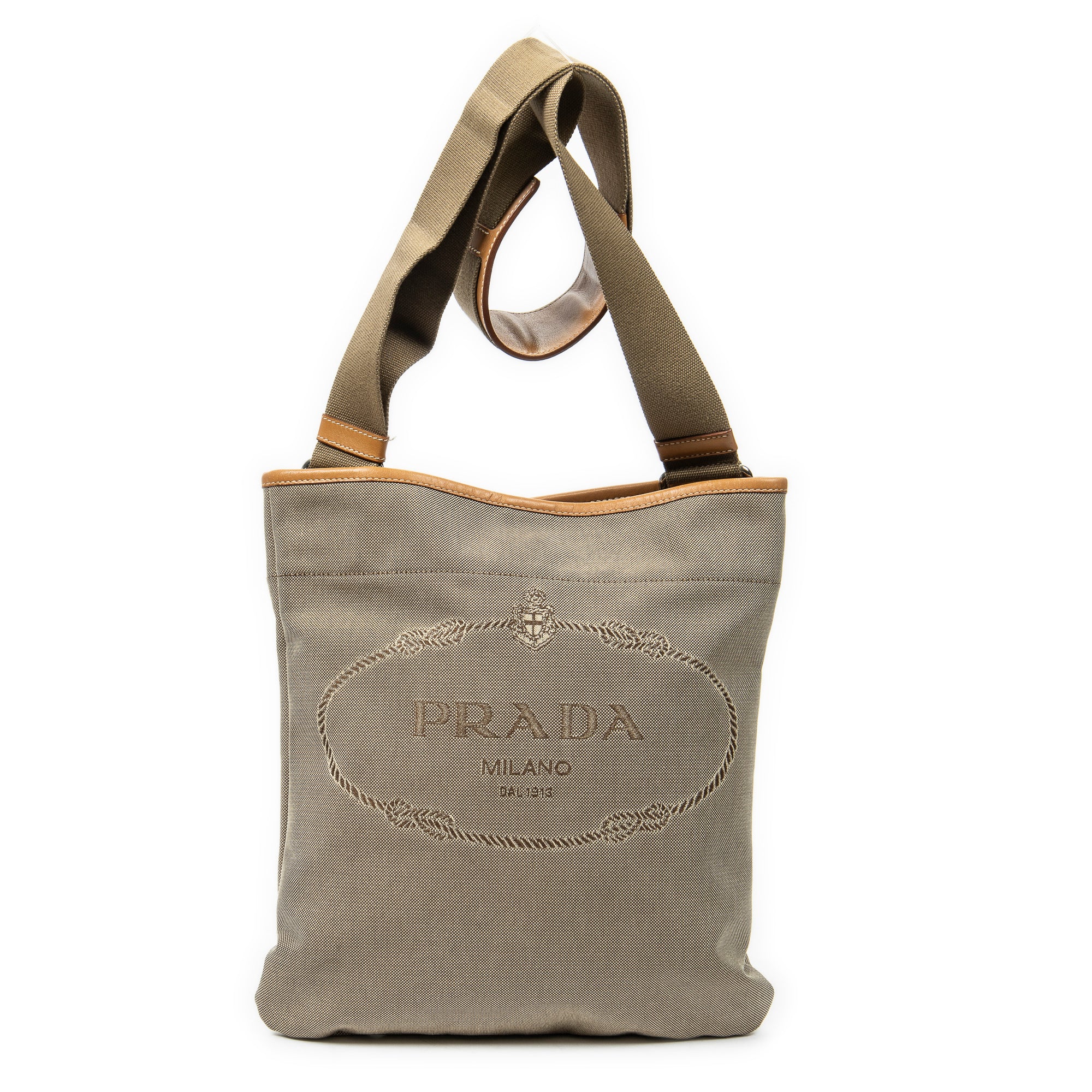 Shoulder Bag Jacquard Flat Messenger Beige Jacquard Canvas
