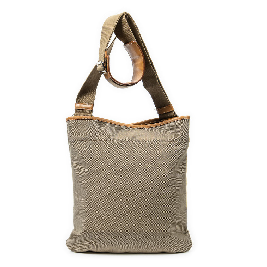 Shoulder Bag Jacquard Flat Messenger Beige Jacquard Canvas