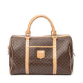 Bolso de mano Boston mediano vintage de lona revestida Macadam marrón