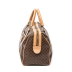 Sac à main vintage Boston moyen toile enduite Macadam marron