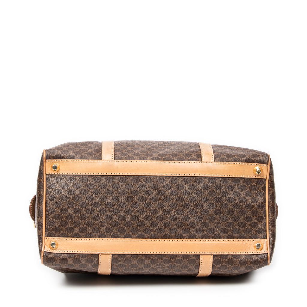 Bolso de mano Boston mediano vintage de lona revestida Macadam marrón
