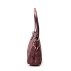 Shoulder Bag Side Drawstring Shopping Tote Purple Nylon Canvas