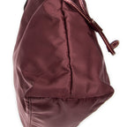 Shoulder Bag Side Drawstring Shopping Tote Purple Nylon Canvas