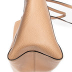 Shoulder Bag Small Swing Tote Beige Grained Calfskin Leather