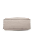 Bolso de hombro mediano de bambú, asa superior diaria, piel de becerro granulada gris