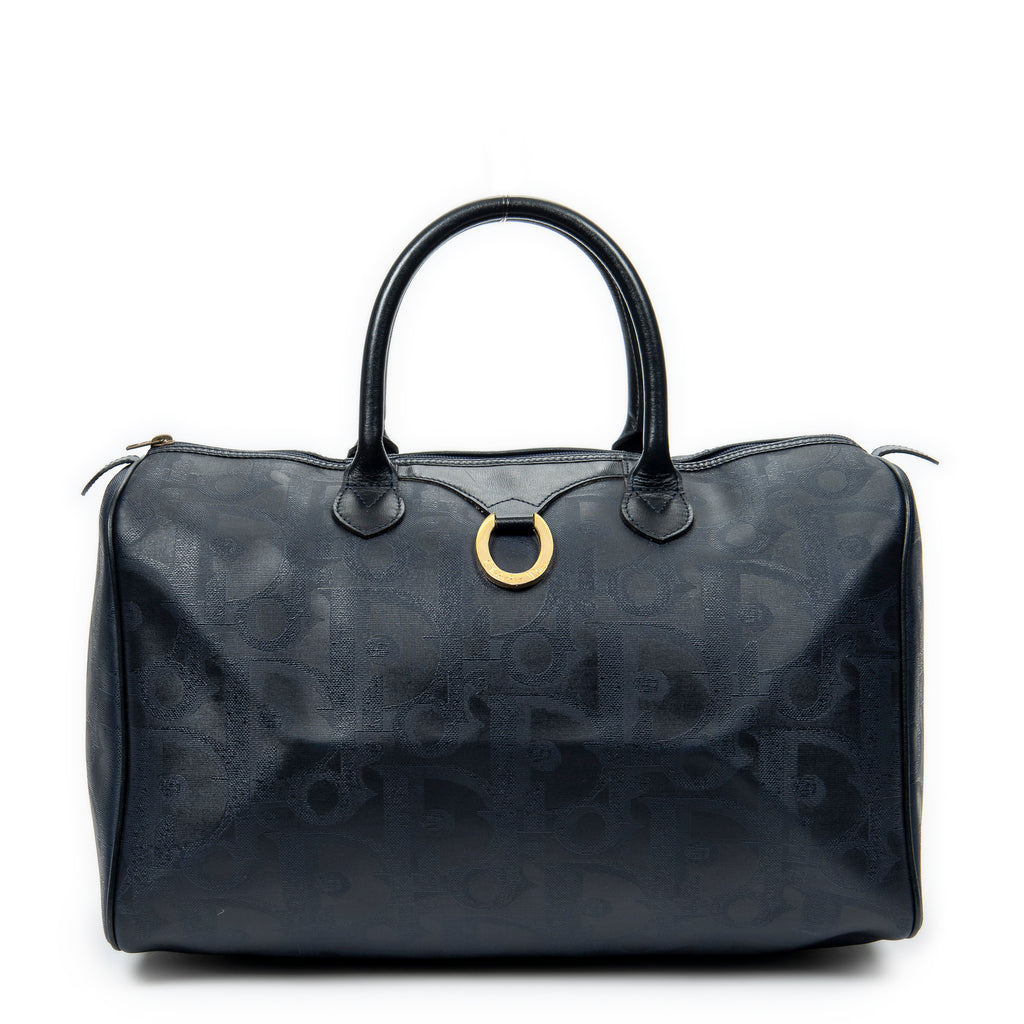 Travel Bag Vintage Medium Travel Boston Navy Maxi Diorissimo Coated Canvas