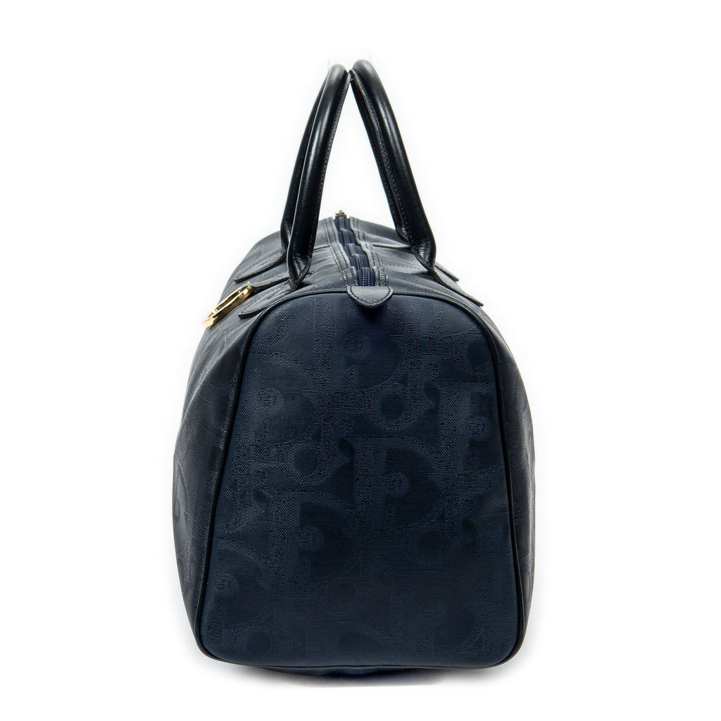 Travel Bag Vintage Medium Travel Boston Navy Maxi Diorissimo Coated Canvas
