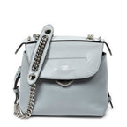 Backpack Mini Back to School Backpack Light Blue Calfskin Leather