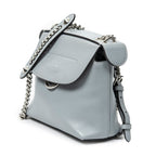 Backpack Mini Back to School Backpack Light Blue Calfskin Leather