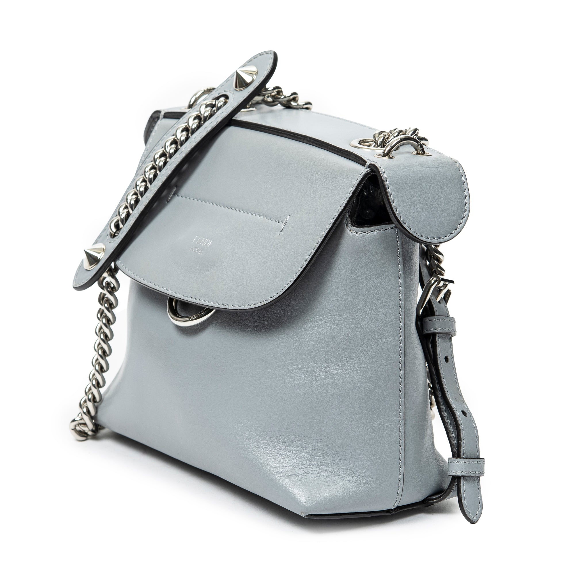 Backpack Mini Back to School Backpack Light Blue Calfskin Leather