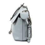 Backpack Mini Back to School Backpack Light Blue Calfskin Leather