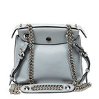 Backpack Mini Back to School Backpack Light Blue Calfskin Leather