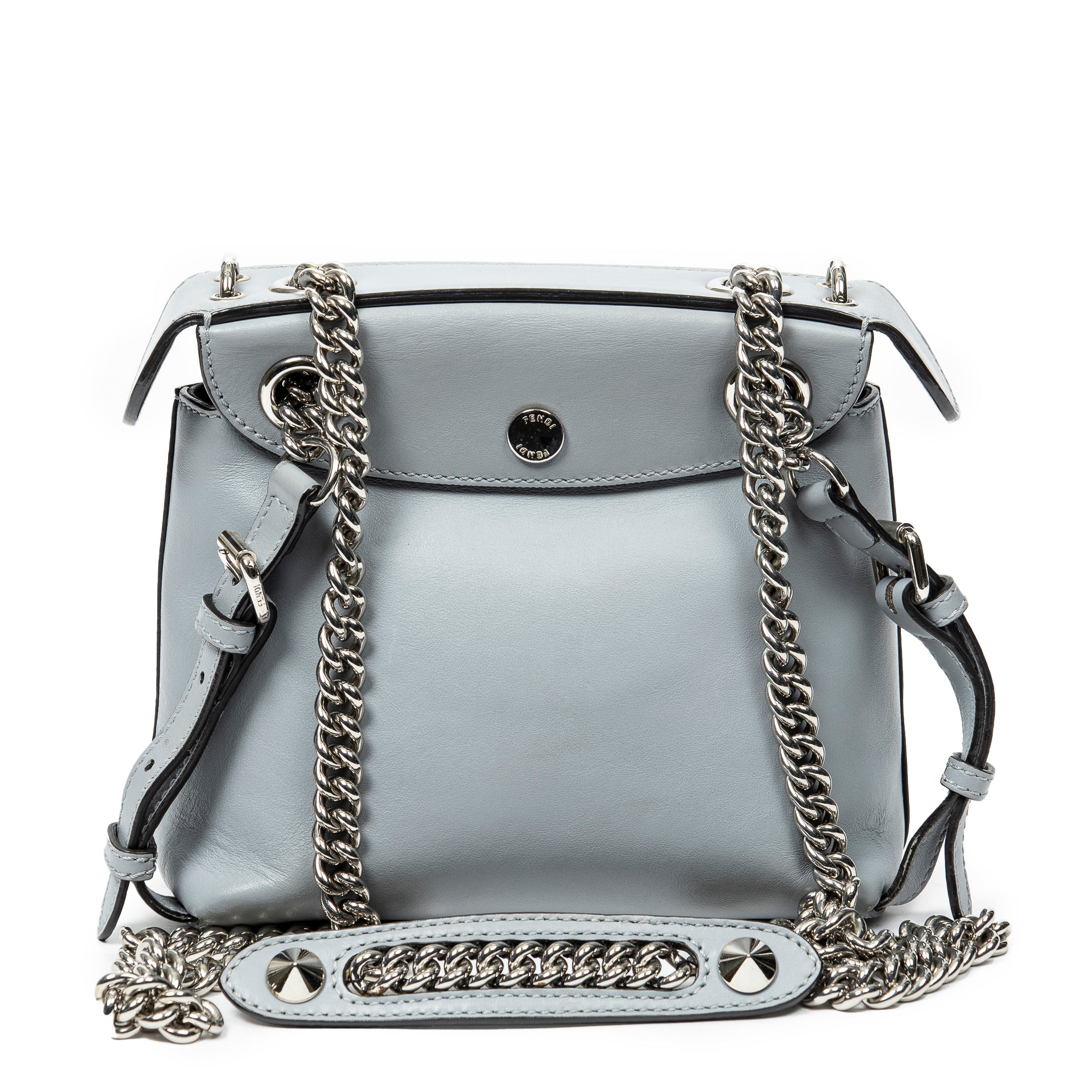 Backpack Mini Back to School Backpack Light Blue Calfskin Leather