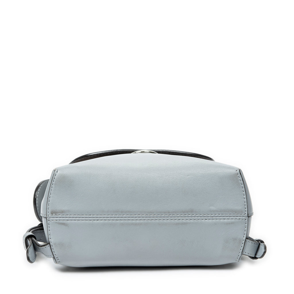 Backpack Mini Back to School Backpack Light Blue Calfskin Leather