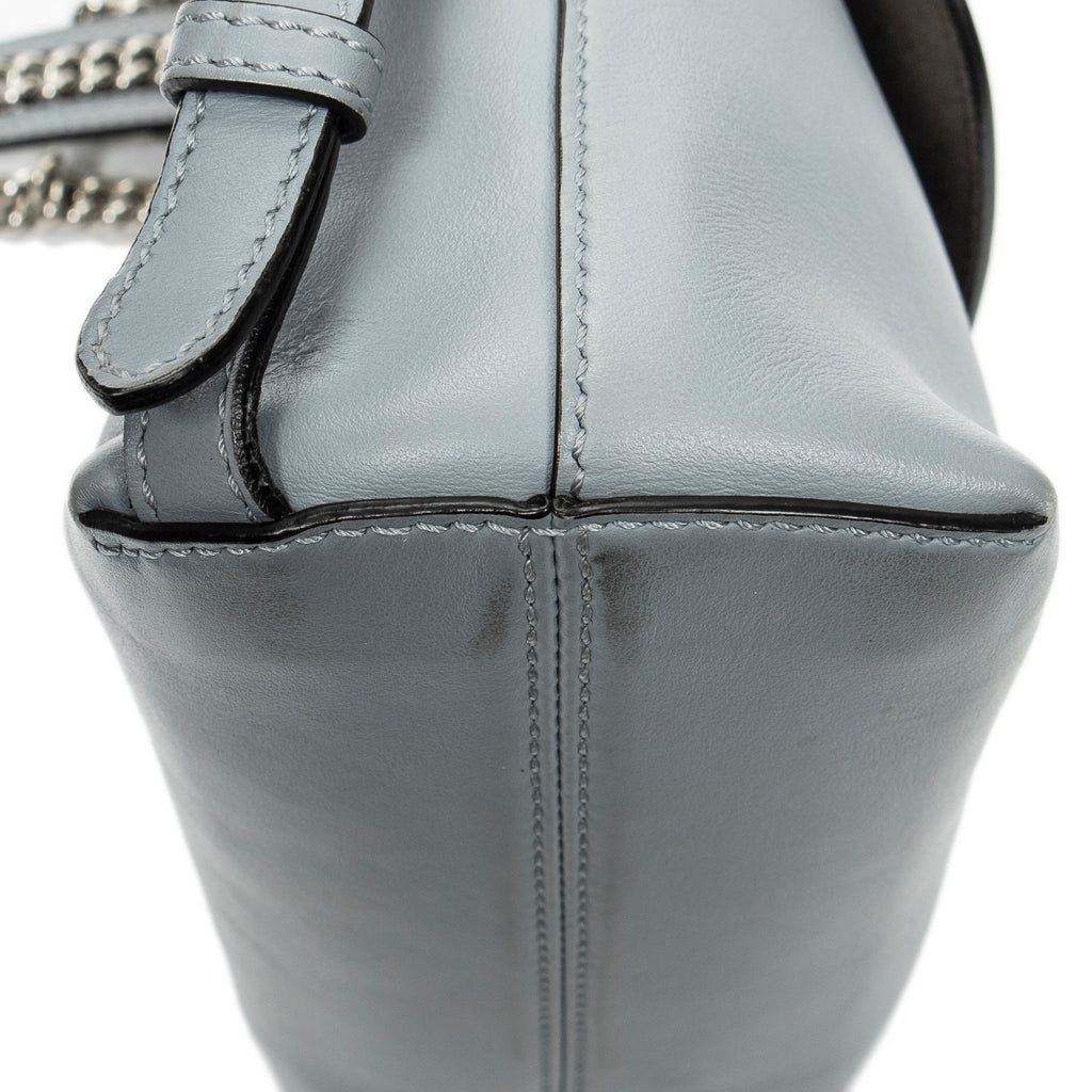 Backpack Mini Back to School Backpack Light Blue Calfskin Leather