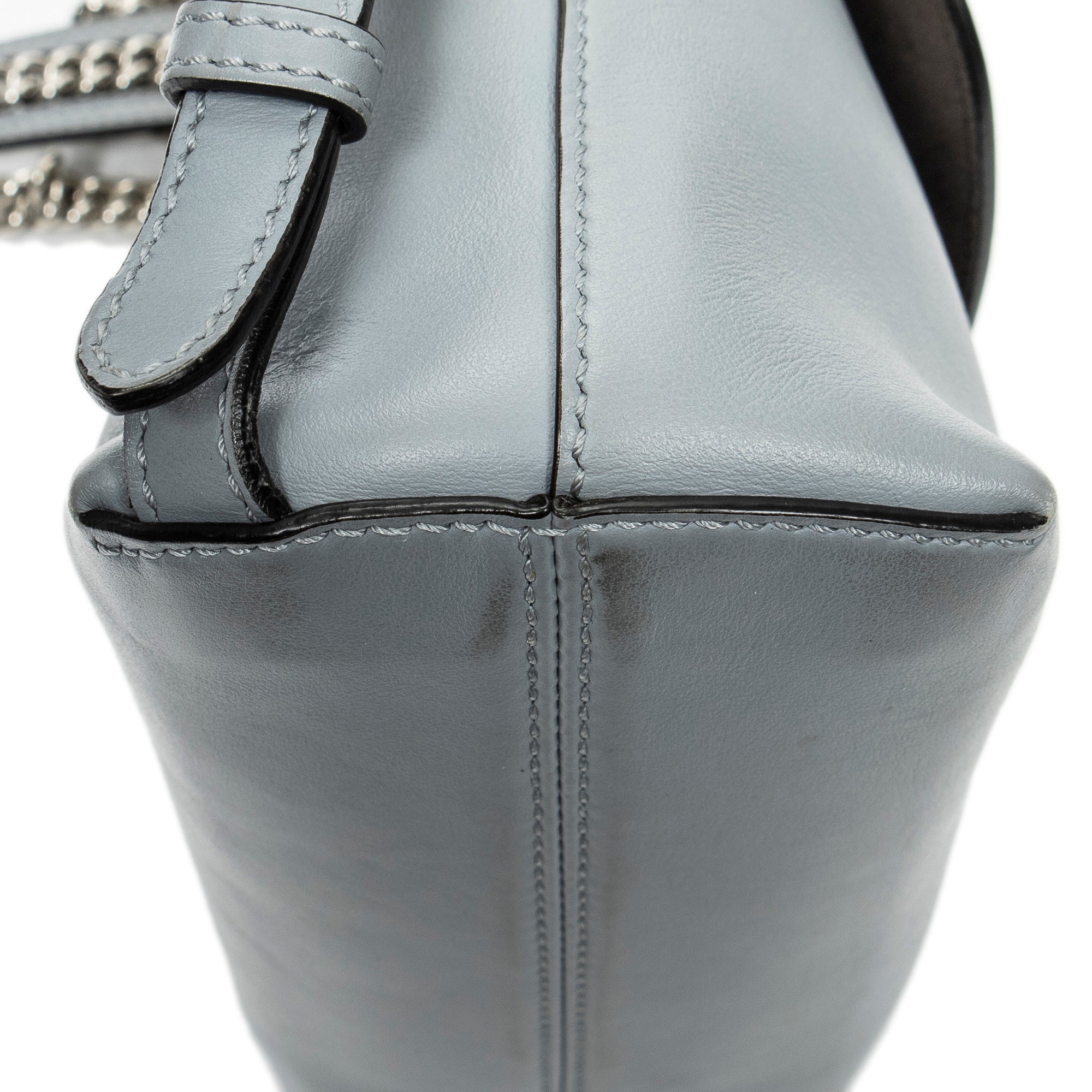 Backpack Mini Back to School Backpack Light Blue Calfskin Leather