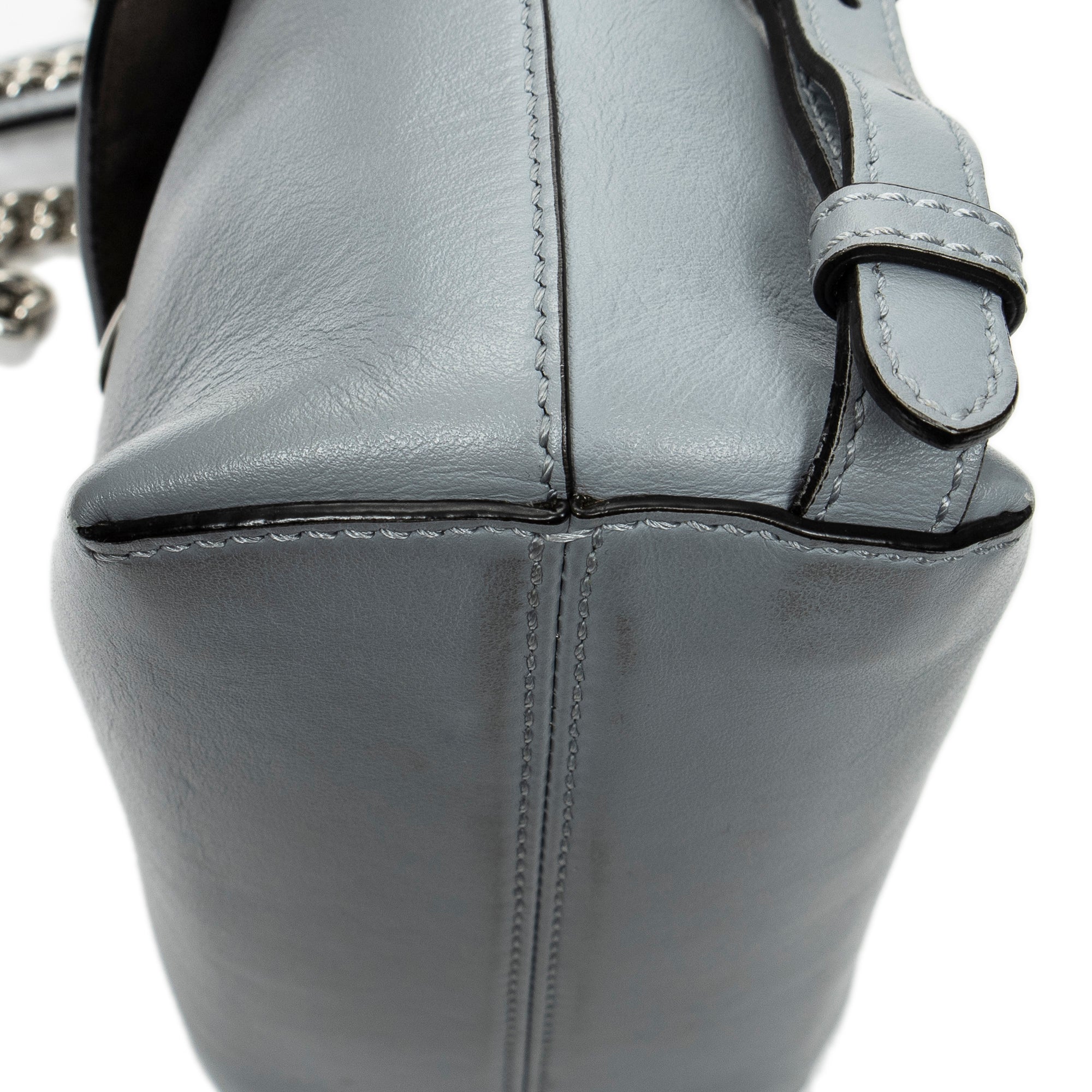 Backpack Mini Back to School Backpack Light Blue Calfskin Leather