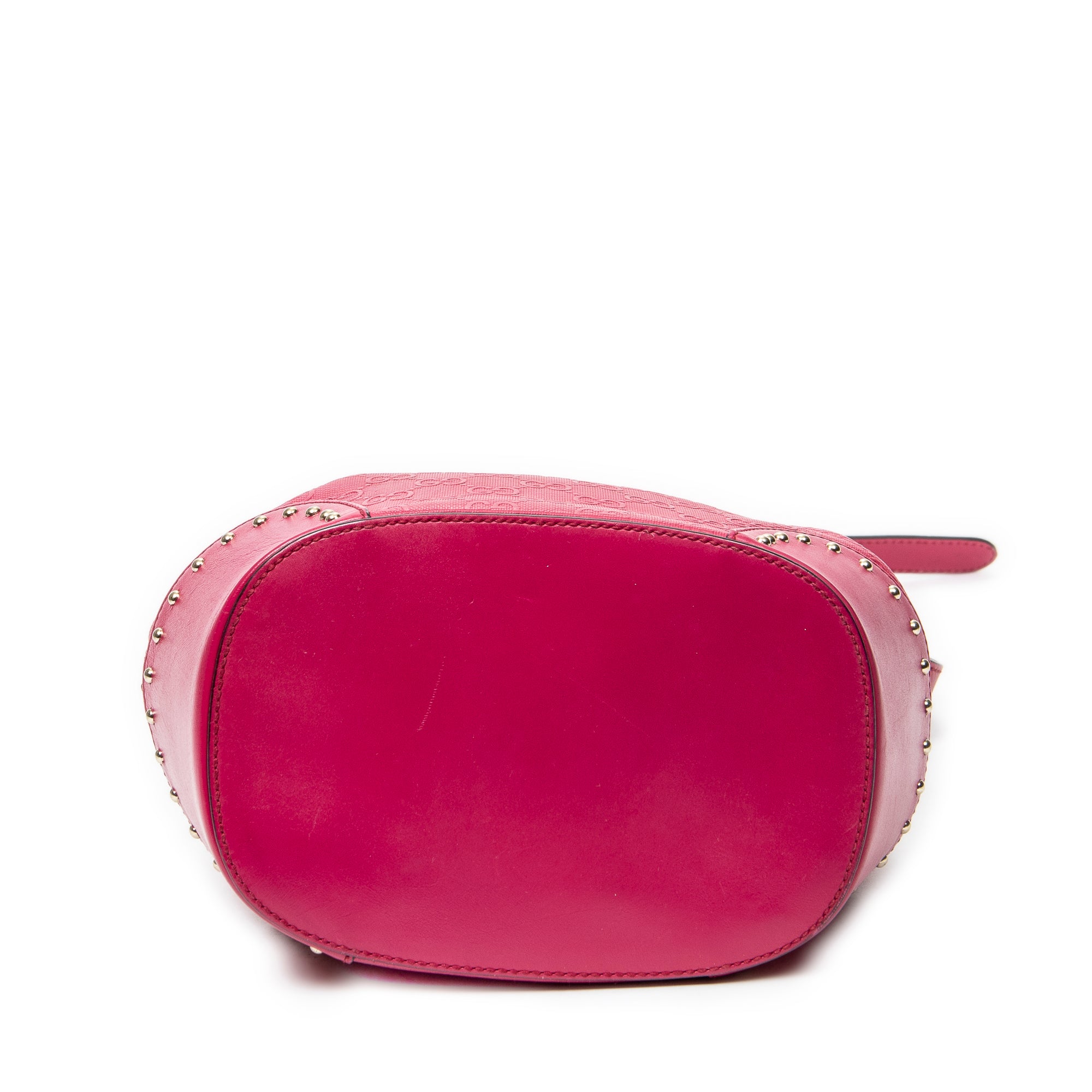 Shoulder Bag Small Drawstring Bucket Bag Fuchsia Pink Diamante GG Leather