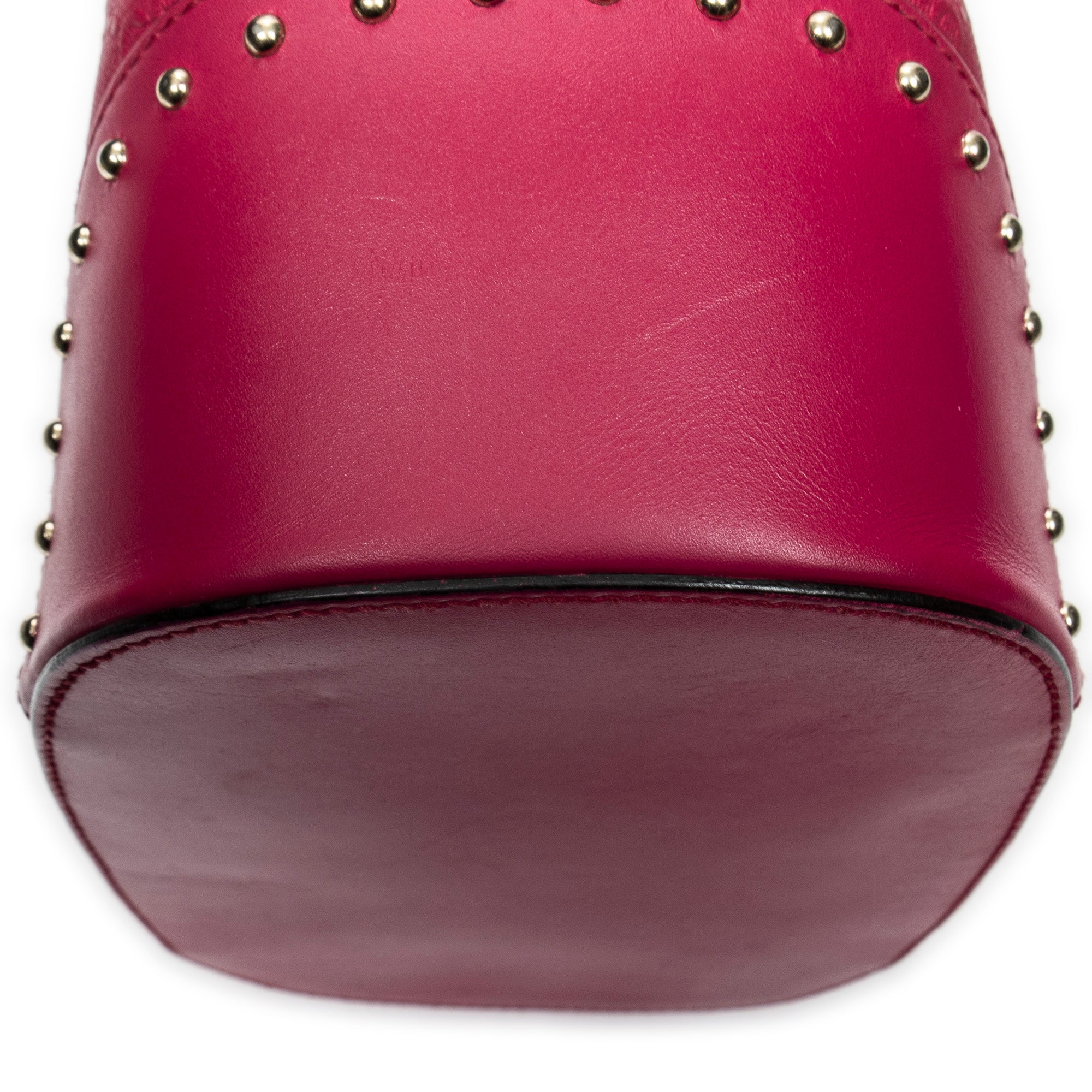 Shoulder Bag Small Drawstring Bucket Bag Fuchsia Pink Diamante GG Leather