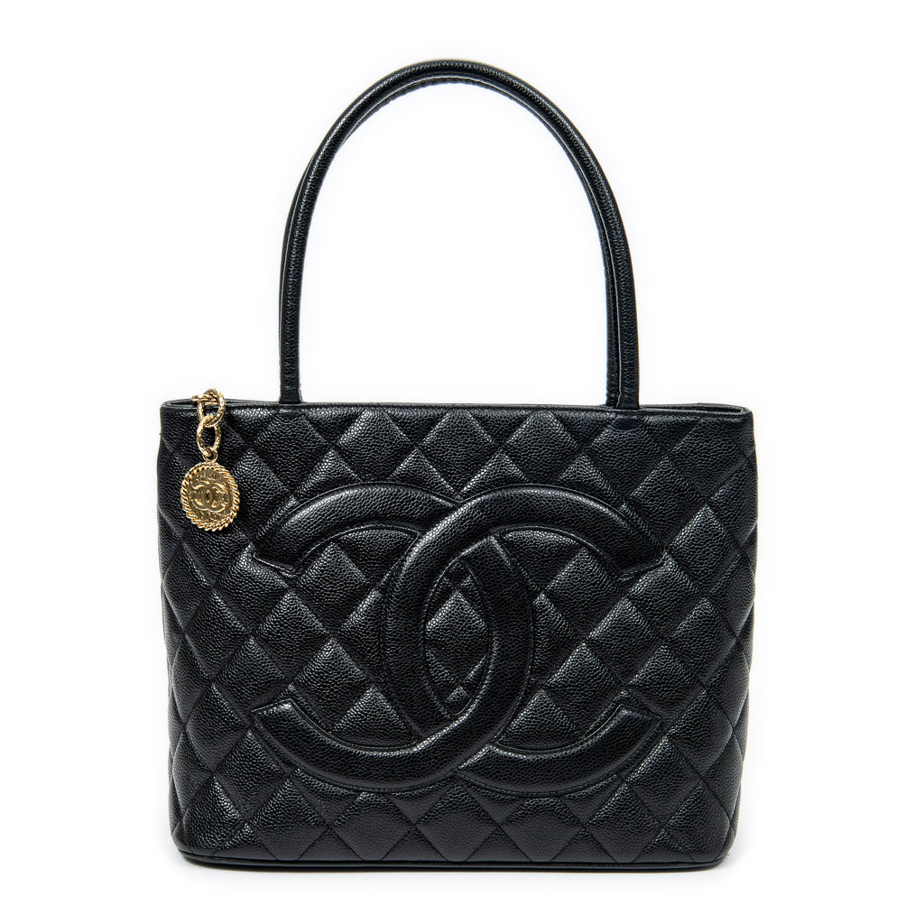 Shoulder Bag Timeless Medallion Tote Black Quilted Caviar Leather