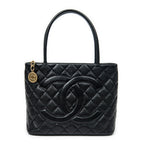 Shoulder Bag Timeless Medallion Tote Black Quilted Caviar Leather