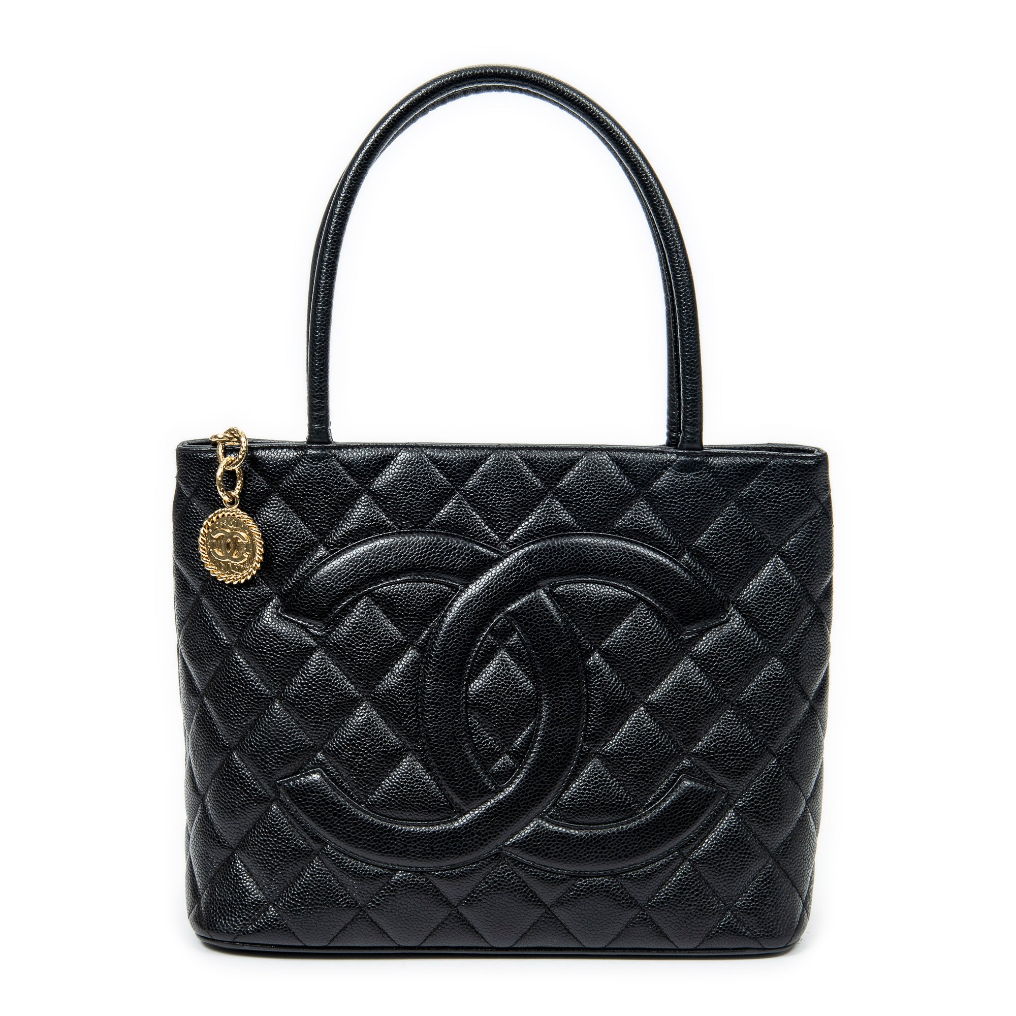 Shoulder Bag Timeless Medallion Tote Black Quilted Caviar Leather